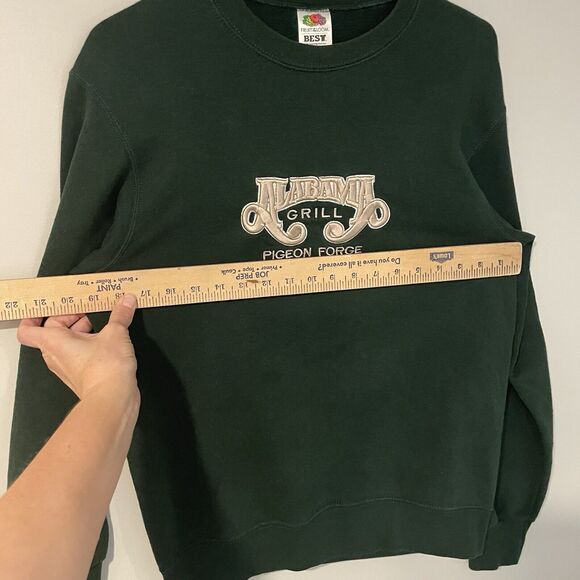 Vtg Alabama Grill Crewneck Sweatshirt Sz S Pigeon Forge Country Souvenir Green - Picture 6 of 8